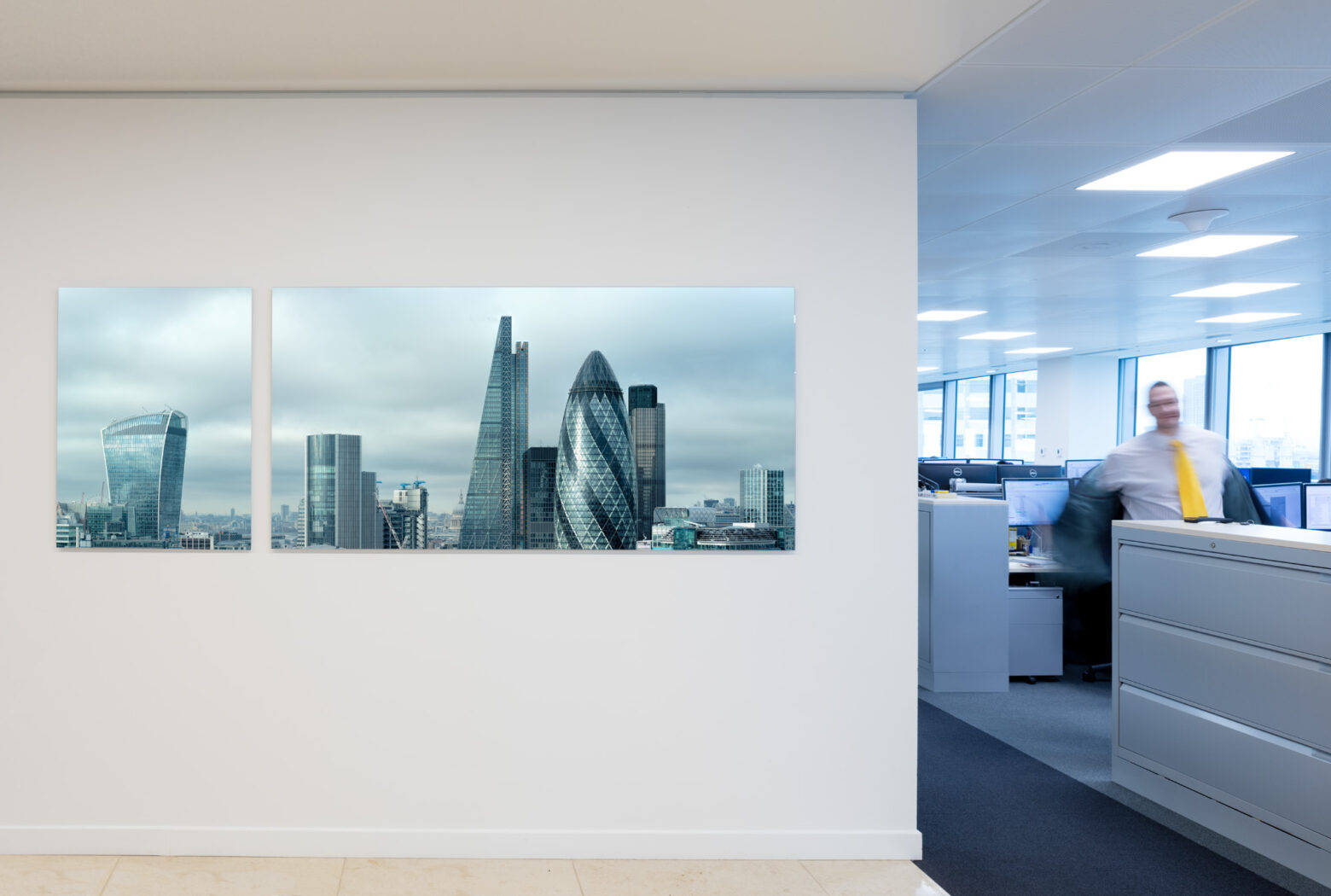 Silvered City © Will Pearson on the walls at 20 Fenchurch Street