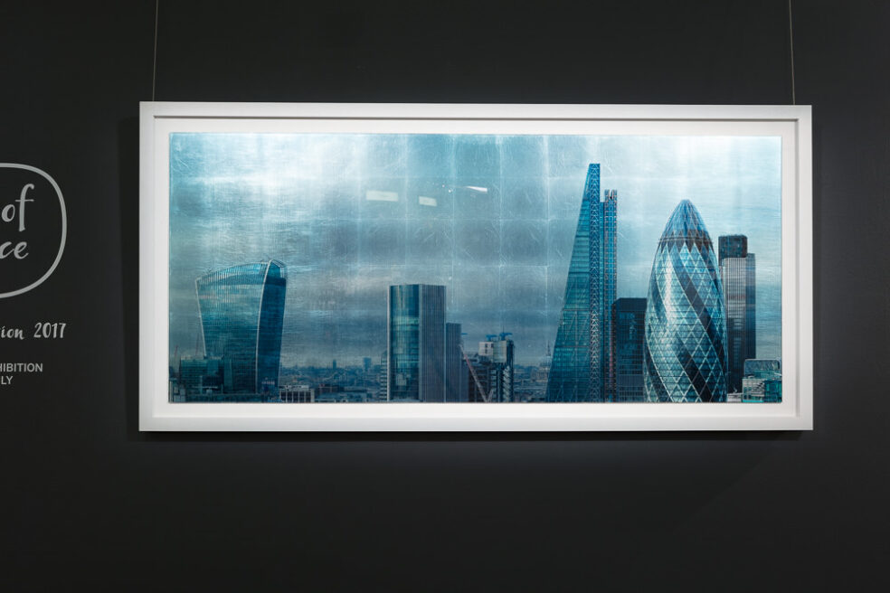 Silvered City - Silver Gilded Photography Print on Display at Sotheby's